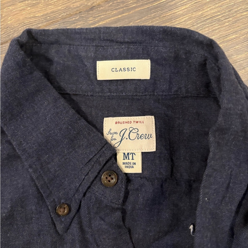 J.Crew Brushed Twill Button Down Shirt - Medium Tall